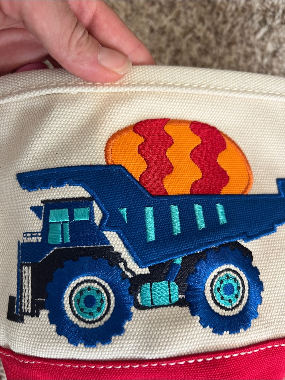 Land's End Easter Basket for Boy- Dump truck with egg - Personalized- Logan - Picture 11 of 12